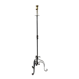 Traditional Forged Iron Floor Lamp For Sale