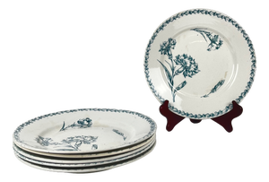 Earthenware Oeillet Dinner Plates from KG Lunéville, 19th Century, Set of 6