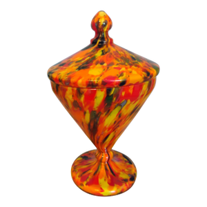 1970s Franz Welz Czech Art Glass Lidded Candy Dish