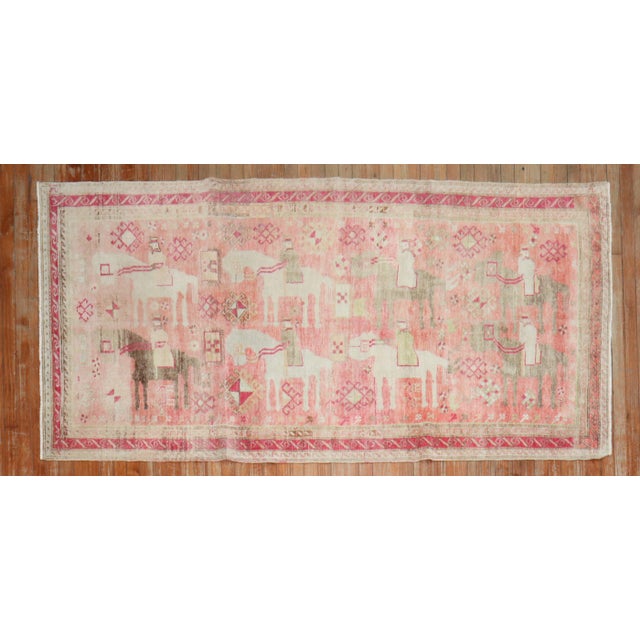 Pink Antique Karabagh Caravan Rug For Sale - Image 17 of 18