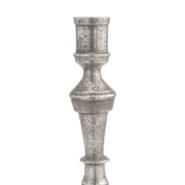 French French Cast Pewter Candlestick With Grape Vine Motif, C. 1780 For Sale - Image 3 of 7