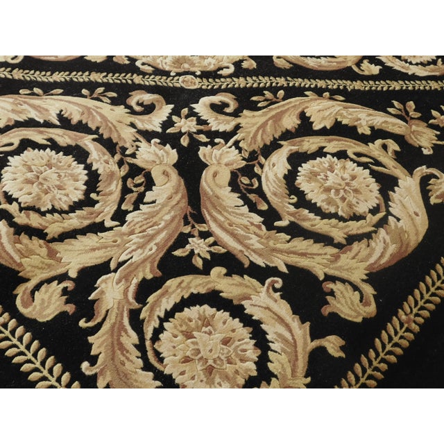 2010s Early 21st Century Vintage Hand Knotted Savonnerie Rug. 7'10"x 8' For Sale - Image 5 of 13
