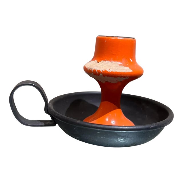 Hand Painted Dansk Candle Holder by A. F. Rasmussen, Denmark, 1960s For Sale