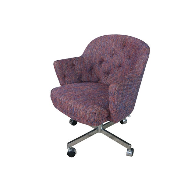 Mid-Century Modern 6 Mid-Century Modern Patrician Furniture Tufted Tweed Office Swivel Chairs MCM For Sale - Image 3 of 18