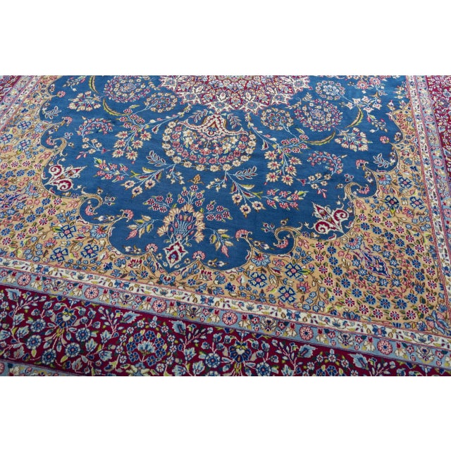 Textile Hand-Knotted Kerman Rug with Medallion Design For Sale - Image 7 of 13