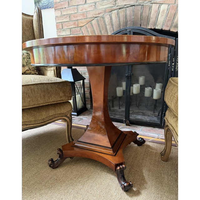 Traditional Italian Burlwood Game Table With Custom Glass Top For Sale - Image 3 of 18