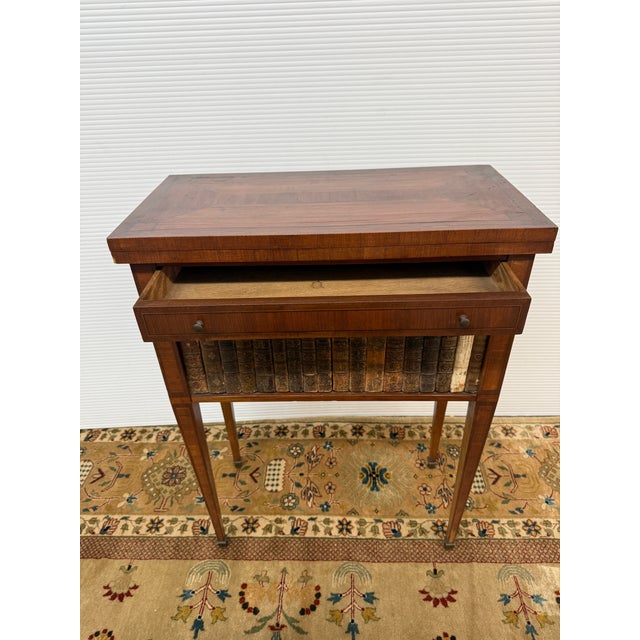 Brown French Louis XVI Style Faux Book Side Table, Early 20th Century For Sale - Image 8 of 12