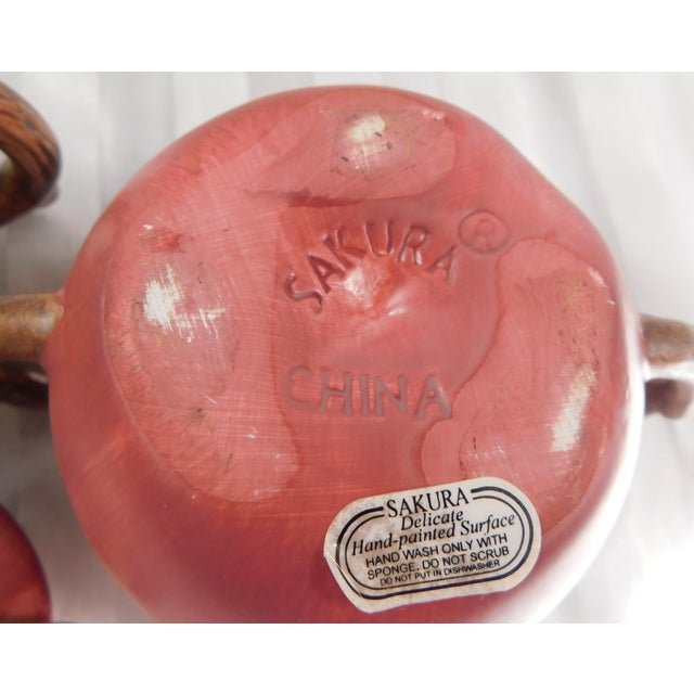 Ceramic 1970s Sakura Apple Orchard Figural Sugar Bowl and Creamer For Sale - Image 7 of 8