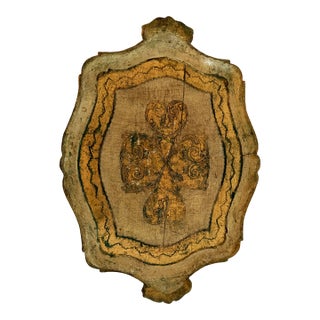 Vintage Italian Florentine Wooden Tray For Sale
