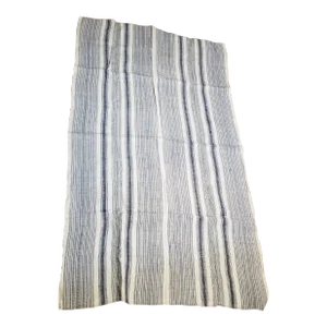 1990s Hand Woven Indigo Stripe Throw