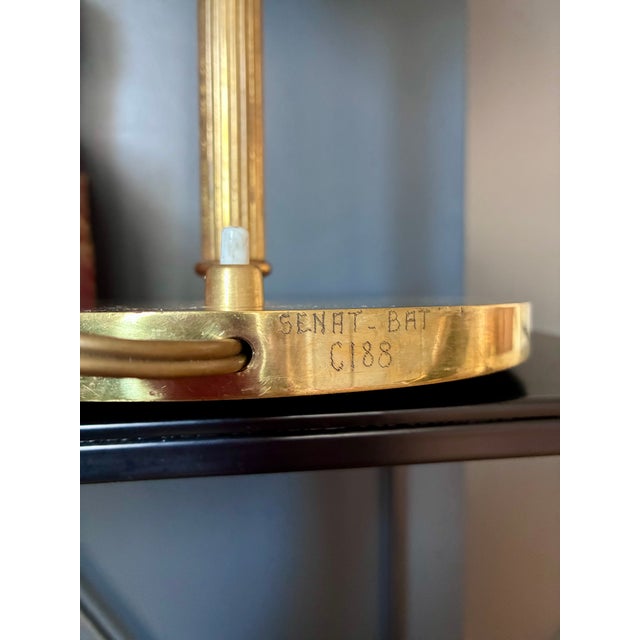 Senator Lamps in Brass and Opaline Glass, 1970s, Set of 2 For Sale - Image 3 of 6