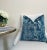 Blue Brocade 20x20 Velvet Throw Pillow With Feather Down Insert For Sale In New York - Image 6 of 6