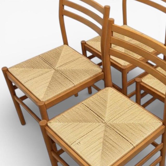 Italian Beech Ladder Back Dining Chairs, Set of 2 For Sale - Image 11 of 12