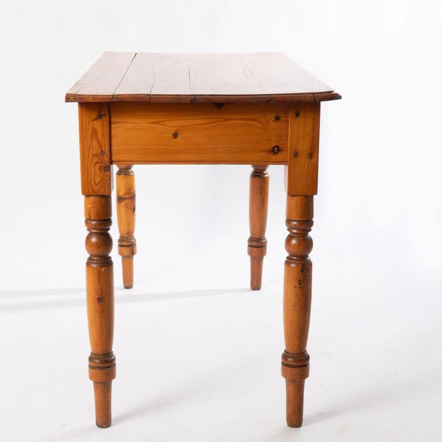 Late 19th Century English Scrubbed Pine One Drawer Farmhouse Kitchen Table For Sale - Image 11 of 13