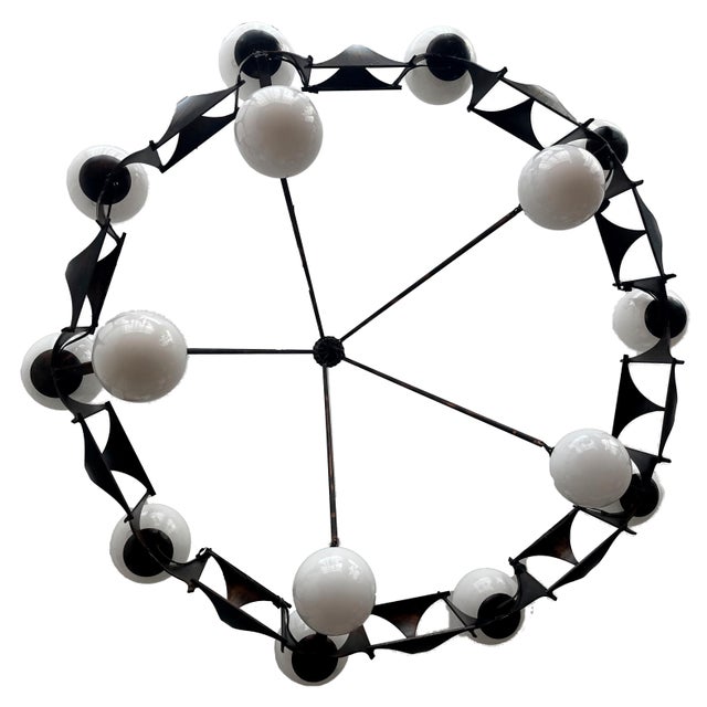 1950s Brutalist Style Chandelier, 1950s For Sale - Image 5 of 17