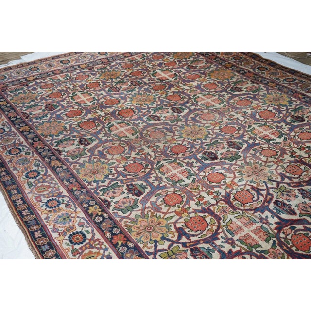 Orange Late 18th Century Antique Bidjar Rug 9'8'' x 14'6'' For Sale - Image 8 of 10