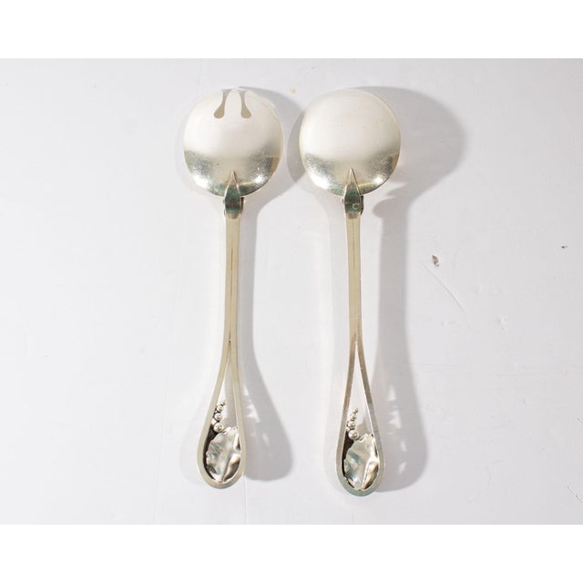 Metal Mid 20th Century Alphonse La Paglia Georg Jensen Usa Sterling Silver Serving Utensils For Sale - Image 7 of 8