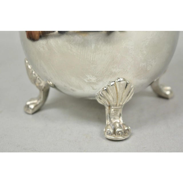 Vintage Victorian Style Silver Plated Bulbous Footed Lemonade Water Pitcher For Sale - Image 9 of 11