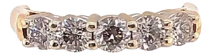 14 Karat Two-Tone Gold Ring With Five Round Diamonds 1 Carat