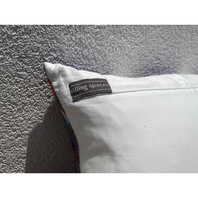 Textile Contemporary Multi Color Stripe Lumbar Pillow For Sale - Image 7 of 8