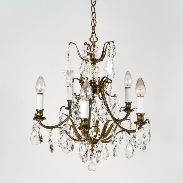 Beautiful Swedish vintage crystal chandelier with huge crystal drops. Bring timeless Scandinavian elegance into your home...