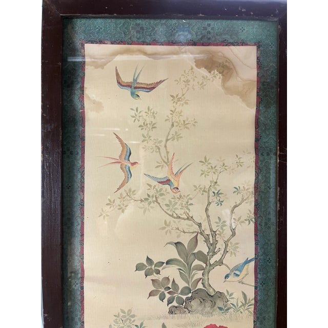 Framed Chinoiserie Triptych For Sale - Image 4 of 12