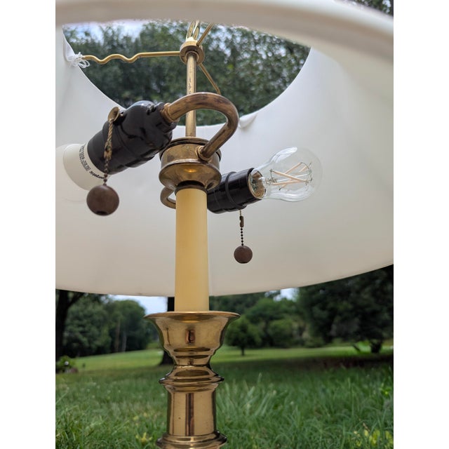 Mid 20th Century Vintage Solid Brass Stiffel Table Lamps- A Pair For Sale - Image 5 of 16