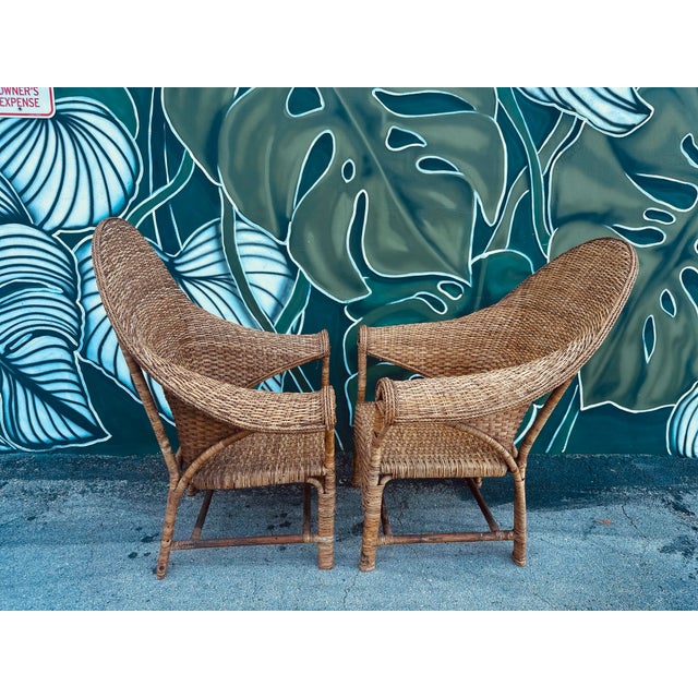 1920s 1920s English Wicker & Rattan Armchairs, Attributed to Dryad & Co. - Set of 2 For Sale - Image 5 of 11