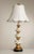 High Quality Vintage Tiered Gilt Metal and Ceramic Flower Table Lamp