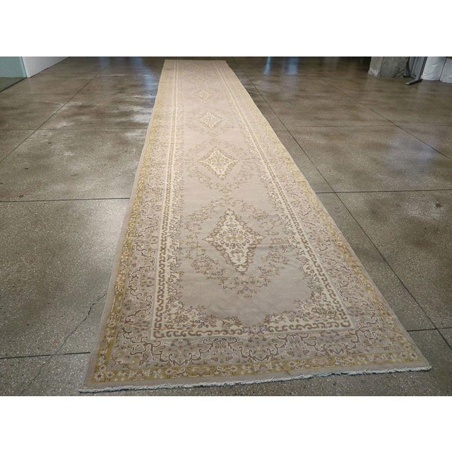 Ivory Galerie Shabab Collection Mid-20th Century Turkish Anatolian Long Runner For Sale - Image 8 of 10
