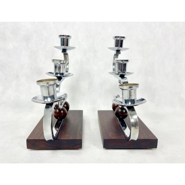 German Art Deco Candleholder, 1930s, Set of 2 For Sale - Image 3 of 11