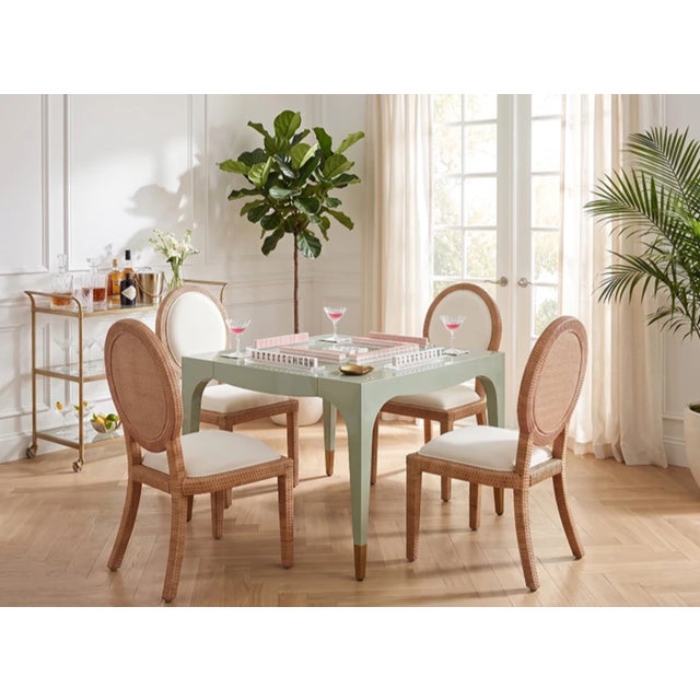 Brand new special order item. Not vintage. A sophisticated game table featuring a striking green lacquer finish with...