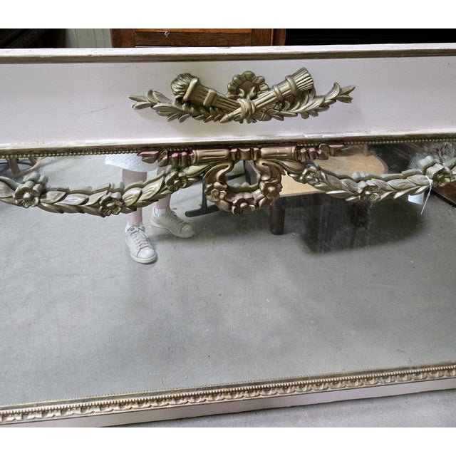 Large Louis XVI Painted Wood Panelled Trumeau For Sale - Image 5 of 8