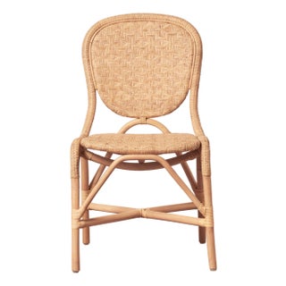 Portofino Rattan Bistro Side Chairs, Natural For Sale