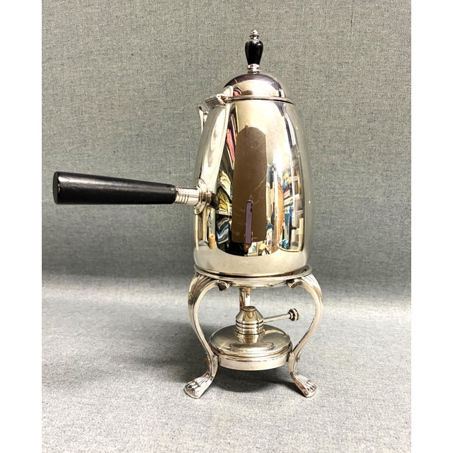 Mid-Century Modern 1950s F. B. Roberts Coffee Server With Warming Stand For Sale - Image 3 of 9