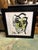 Fantastic pair of colorful abstract paintings by Peter Keil. painted on paper and depicts a cubist face in black with...