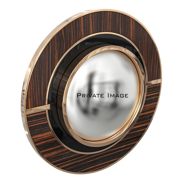 Art Deco "L'uovo" Convex Wall Mirror With Bronze, Handmade For Sale - Image 3 of 6