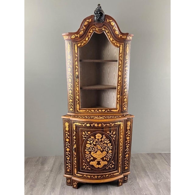 19th Century Inlaid Corner Display Cabinet For Sale - Image 13 of 13