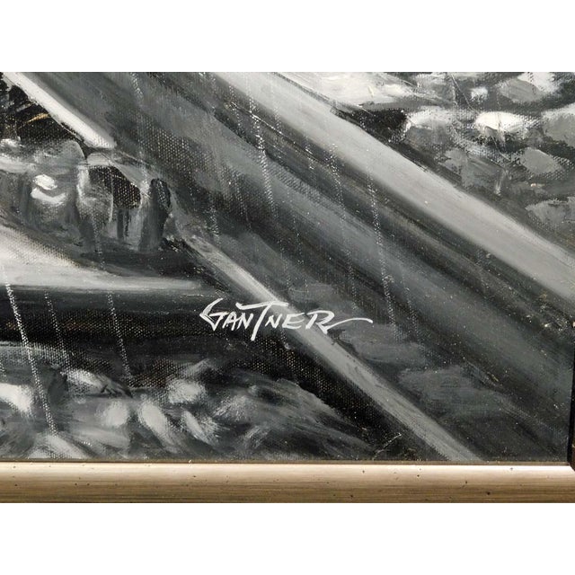 Paint "Crimson Tracks" Contemporary Figurative Landscape Oil Painting by Paul Guy Gantner, Framed For Sale - Image 7 of 8