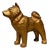 Vintage Gold-Coloured Metal Japanese Dog Statue, 1960s For Sale