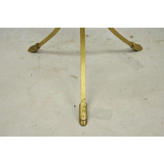 Late 20th Century Italian Neoclassical Style Gold Hoof Foot Round Occasional Side Table For Sale In Philadelphia - Image 6 of 12