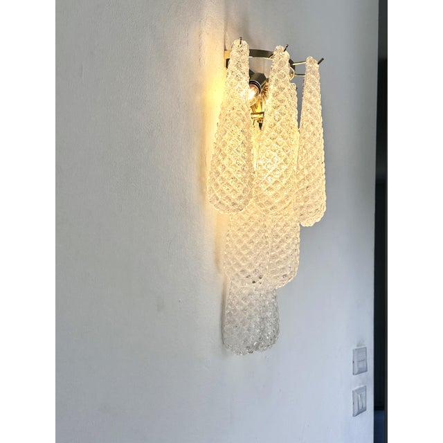Clear “Conchiglie” Murano Glass Gold Wall Sconce by Simoeng For Sale - Image 4 of 8