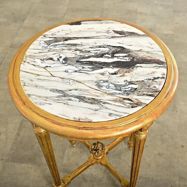 French 19th Century Louis XVI Style Gilt Guéridon For Sale - Image 4 of 10