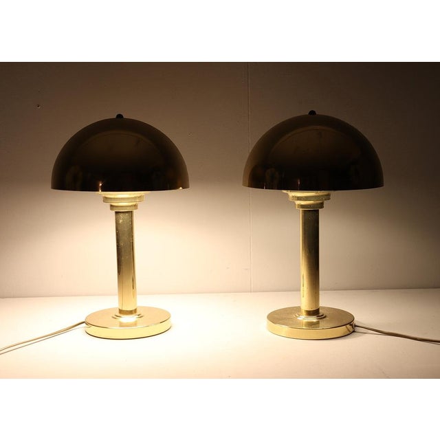 Metal Art Deco Style Mushroom Table Lamps from WSB, Germany, 1970s, Set of 2 For Sale - Image 7 of 11