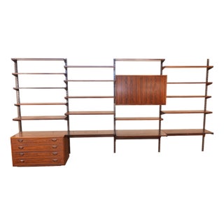 1960s Rosewood 4-Bay Fm Reolsystem Wall Unit by Kai Kristiansen for Feldballes Mobelfabrik For Sale