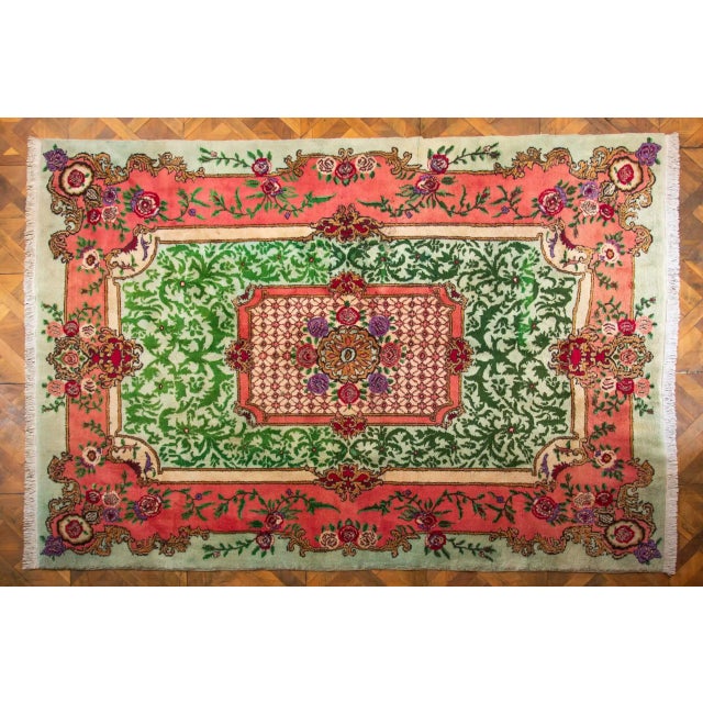 Large Aubusson Rug in Cotton and Wool For Sale - Image 14 of 14