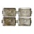 Mid 20th Century Set of 4 Petite Aluminum Silver Japanese Embossed Trays For Sale