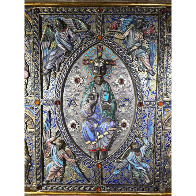 Limoges Style Altar Panel, 1950s For Sale - Image 15 of 18