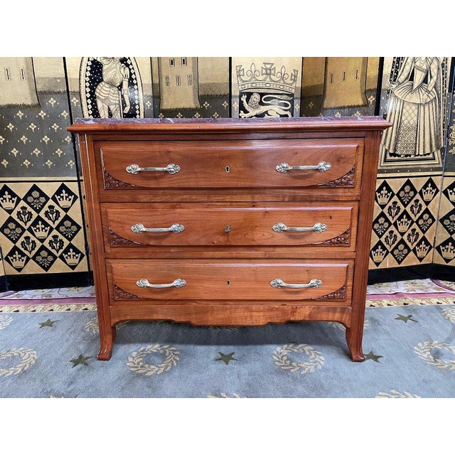 Art Nouveau Chest of Drawers in Cherry For Sale - Image 13 of 13