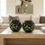 Black Vintage Black Glass Globe Candle Holders Pair-Green Polka Dot-Mid Century Modern For Sale - Image 8 of 8